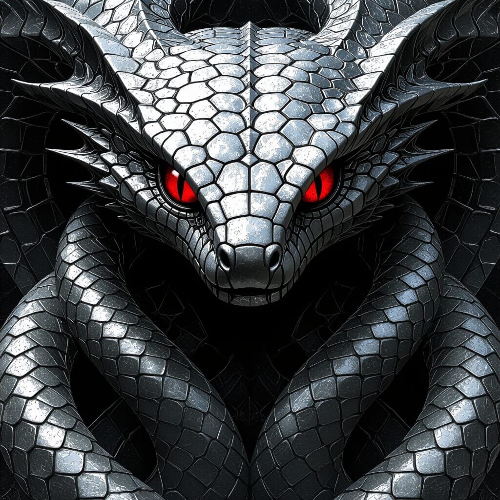 Serpent Earrings Reflecting Power in Biomechanical Style