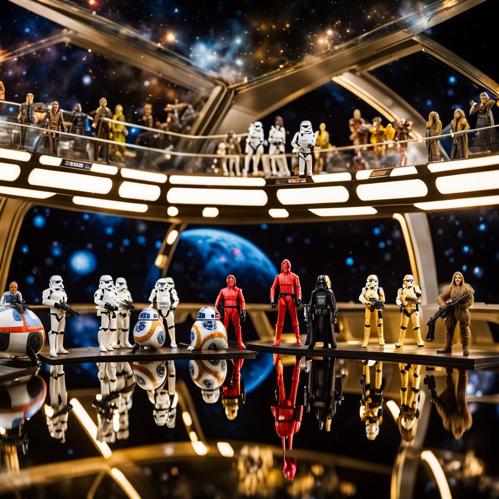Starship Enterprise Bridge with Star Wars Figures