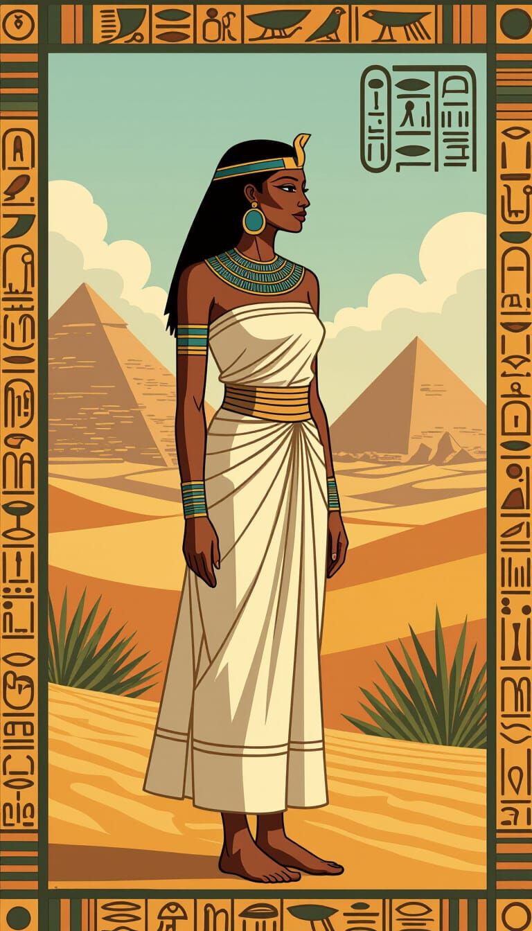 Majestic Kemet Woman in Egyptian Landscape