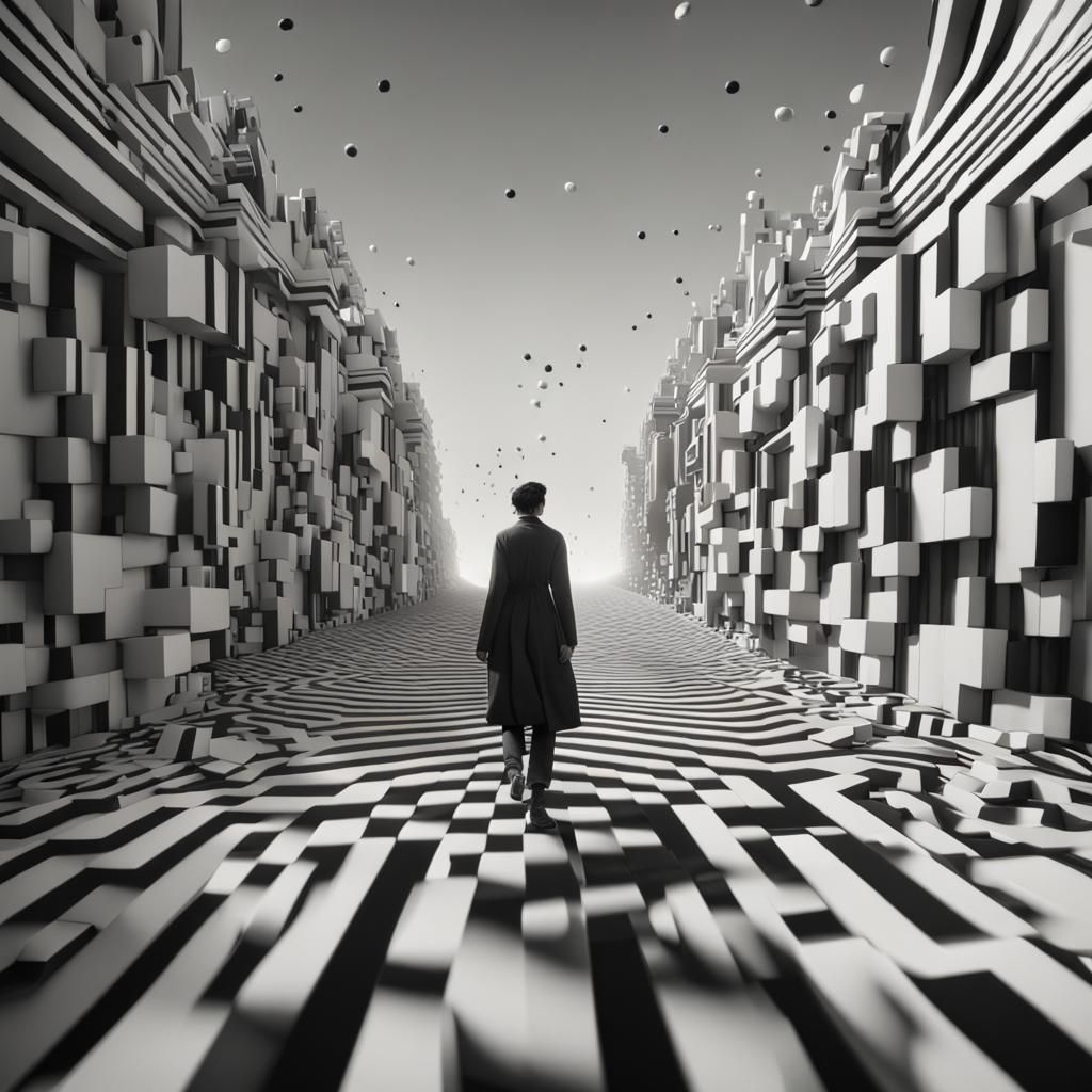 a black and white optical illusion