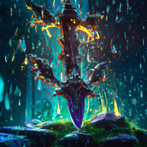 Cracked Sword in Detailed Matte Painting Style