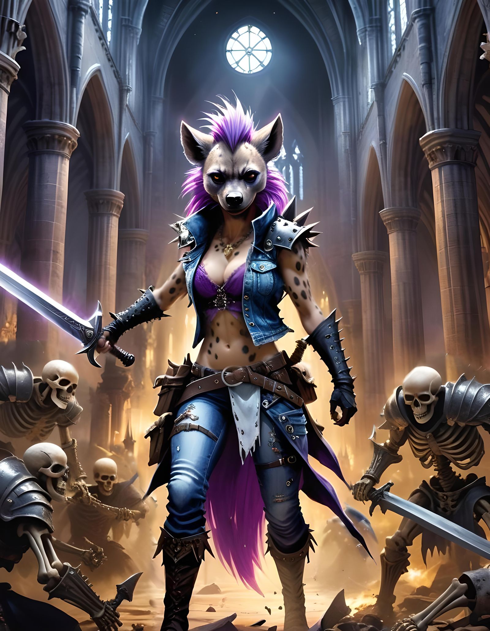 Epic Battle Against Skeleton Warriors in Cursed Cathedral