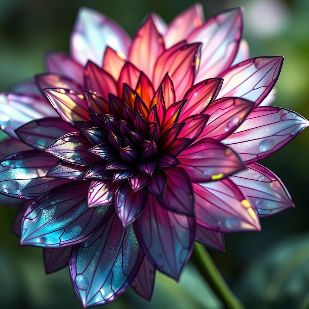 Butterfly Wing Flower in Surreal Digital Art Style