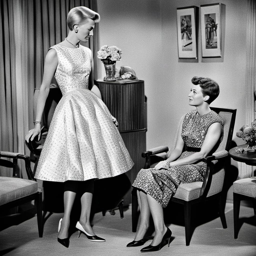 Boy in Dress and Heels, 1950s Style