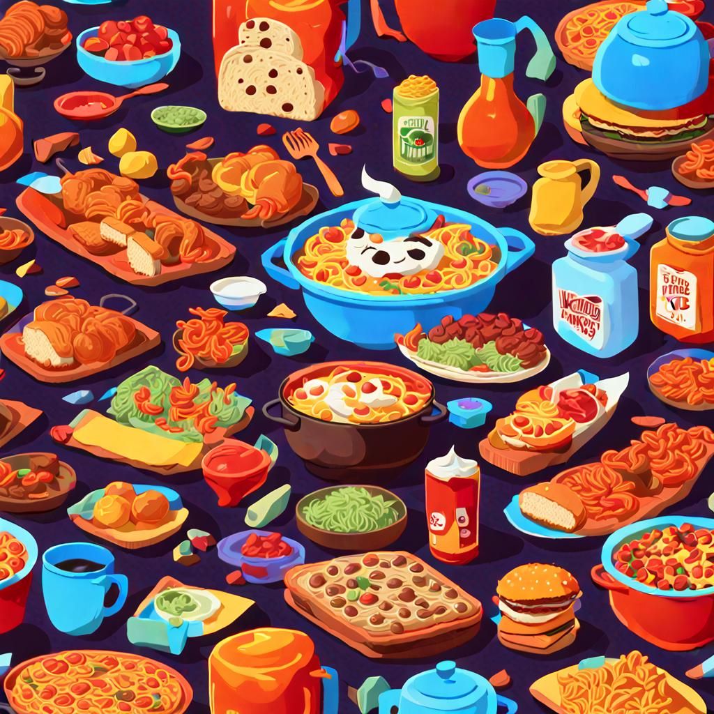 Chaos in the Dinner Scene: A Fantastical Still Life