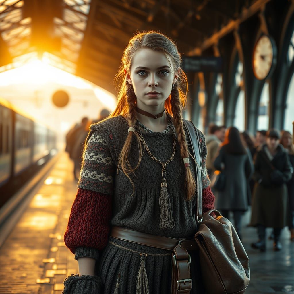 A serene Viking girl at Train's Station.