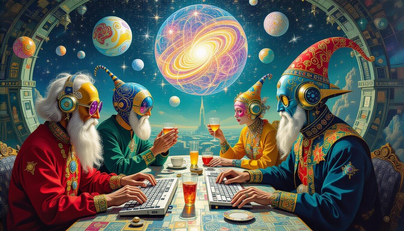 Psychedelic Utopia: A Surreal Geometry Art Piece