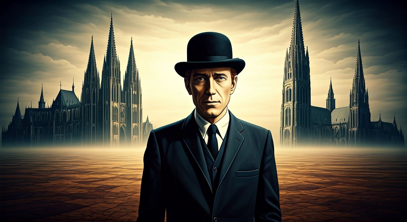 Surreal Belgian Landscape with Cathedral Mountains