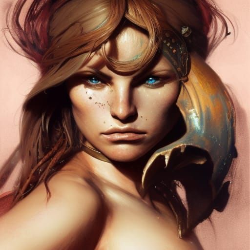 Fearsome Pirate Barbarian in Dark Fantasy Style