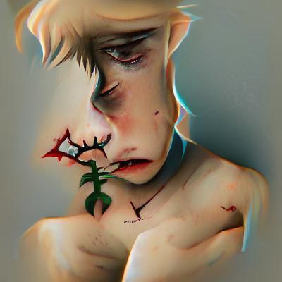 Sad Boy Portrait in Muted Colors