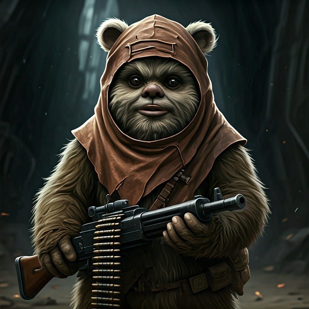 Ewok Warrior in Soldier Uniform