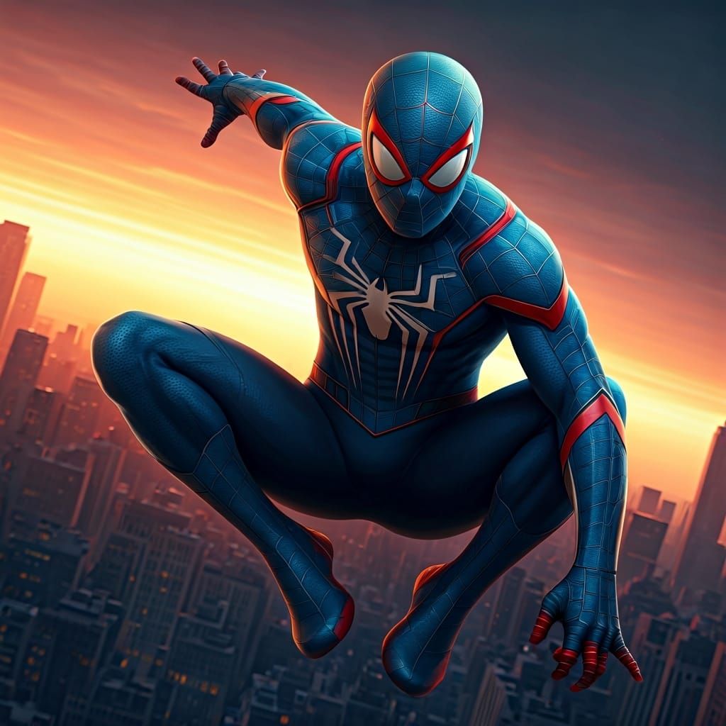 Blue Spider-Man Illustration