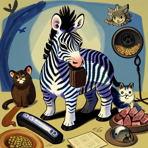 Surreal Zebra-Phone Pet Inspired by Baroque Art