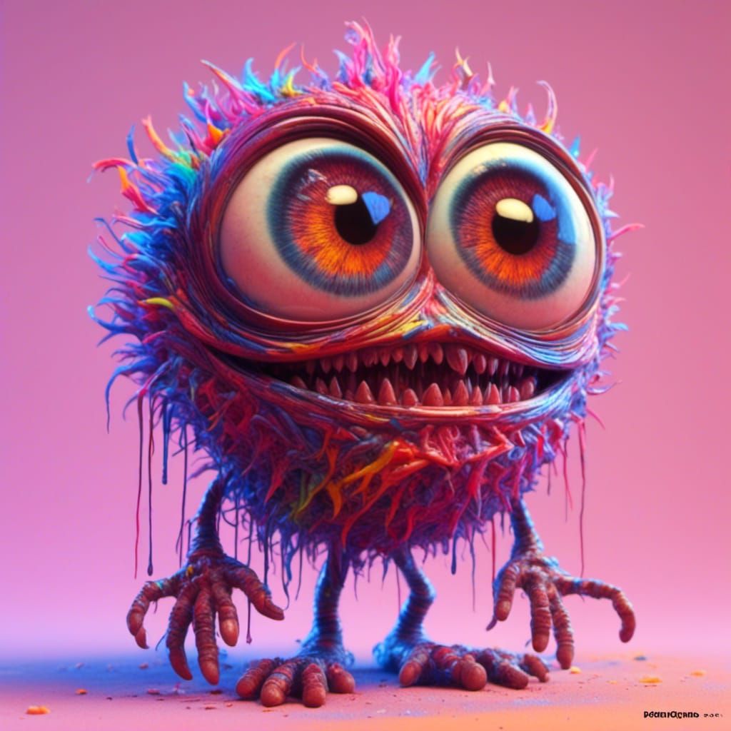 Cute Creepy Futuristic Kirby in Pixar Style