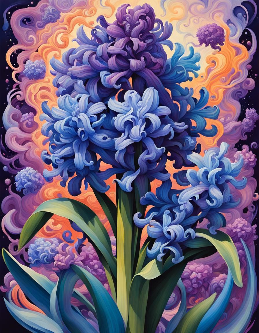Hyacinth in Pop Art with Iridescent Gouache