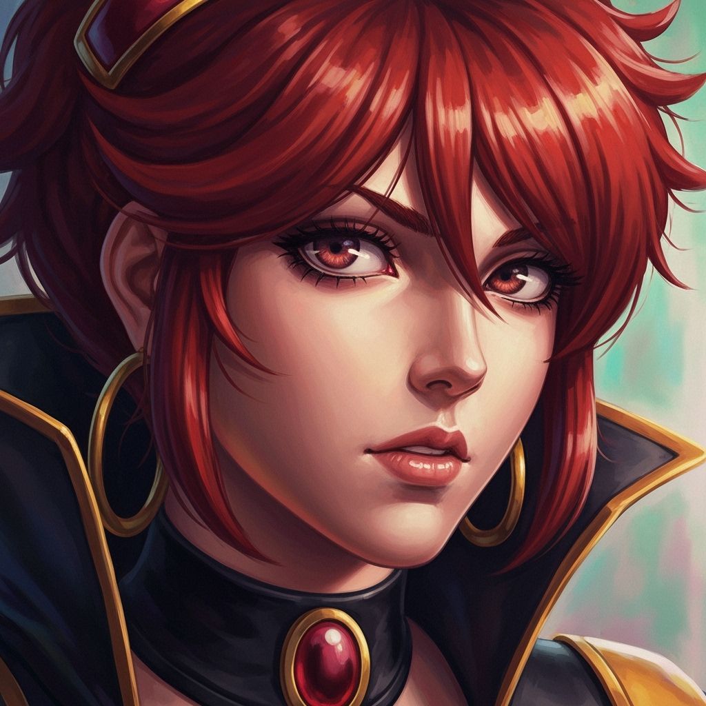 Ryuko Matoi Portrait in Rich Colorful Style