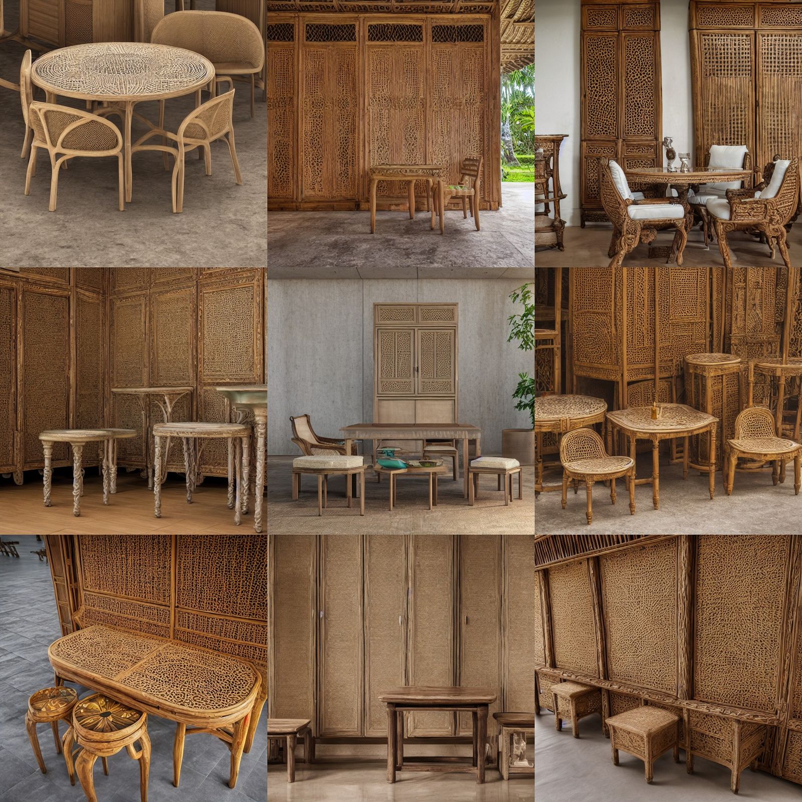Bali Furniture by George Nijland in Cel-Shaded Style