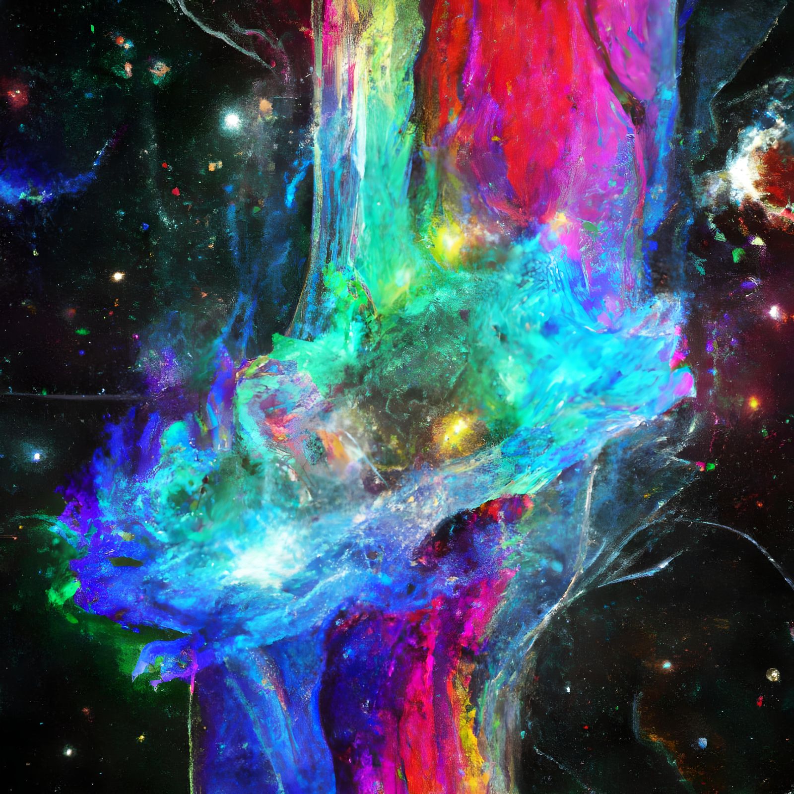 Cosmic Nebula Transit in Boho Style