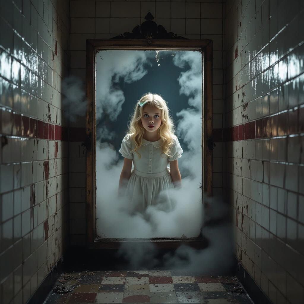 Ghostly Girl Emerges From Old School Mirror