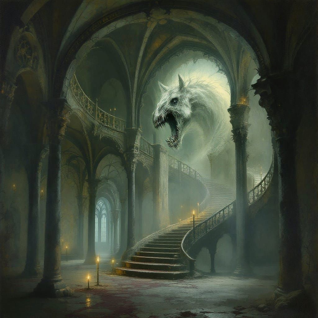 Ethereal Ghost Portraits in Victorian Gothic Crypt