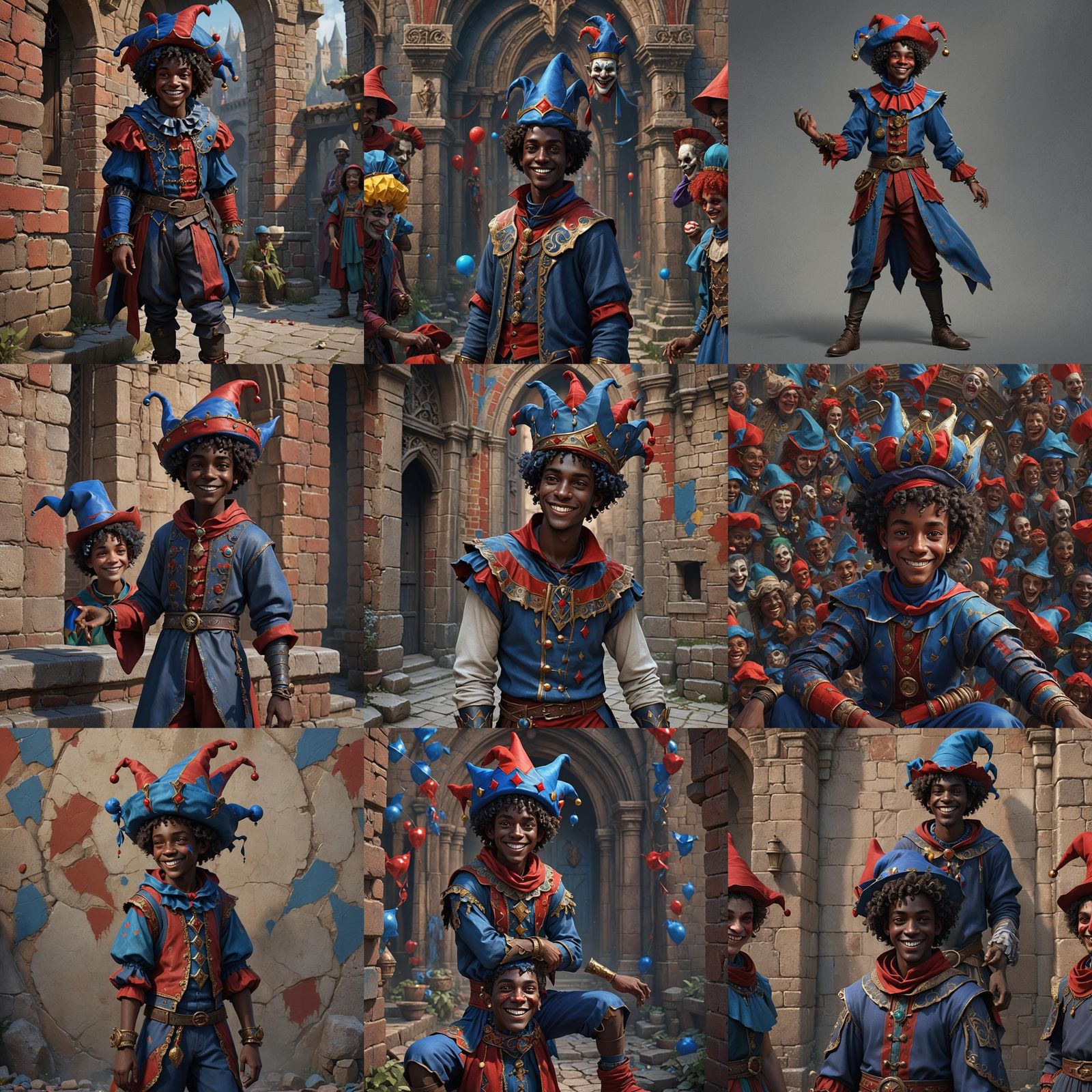 Teenage Jester Portrait in Detailed Matte Painting Style