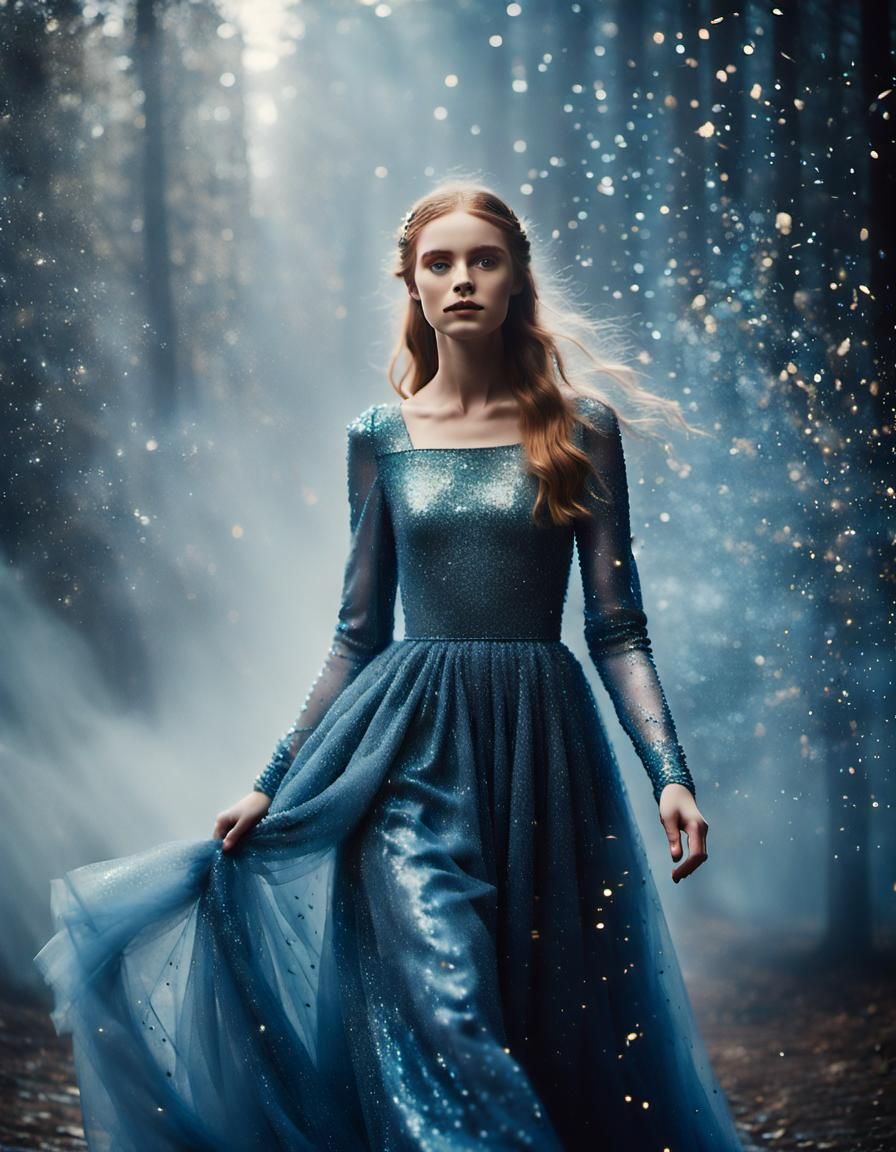 Finnish Woman in Sparkling Gown, Fine Art Photography