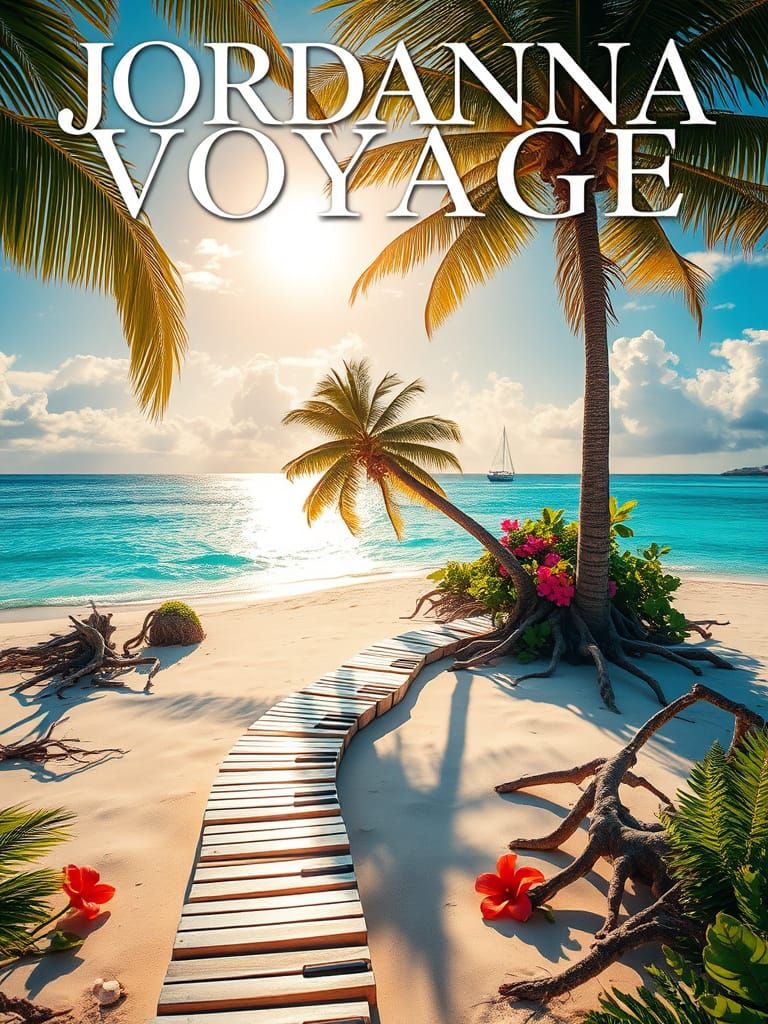 Serene Island Piano Key Path in Caribbean Waters