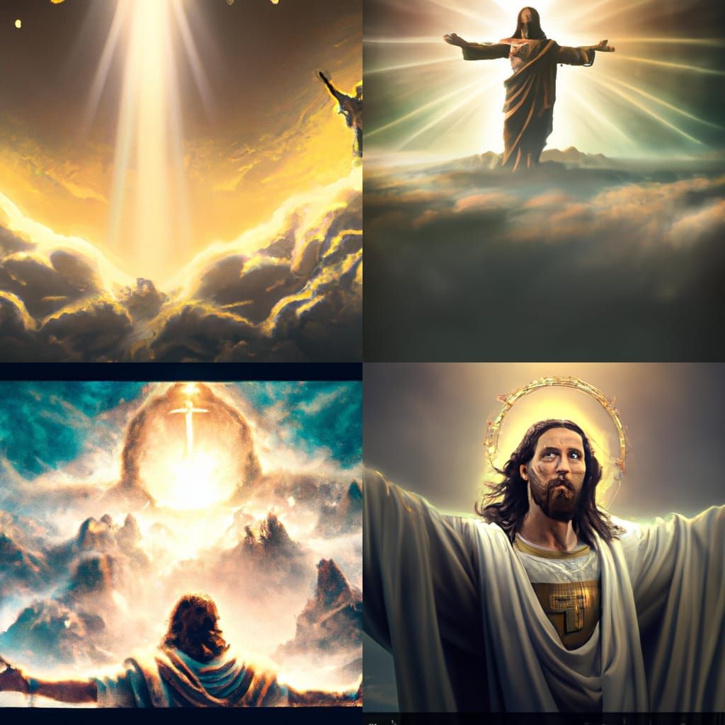 Christ Staring Across Skyscape: Epic Digital Painting