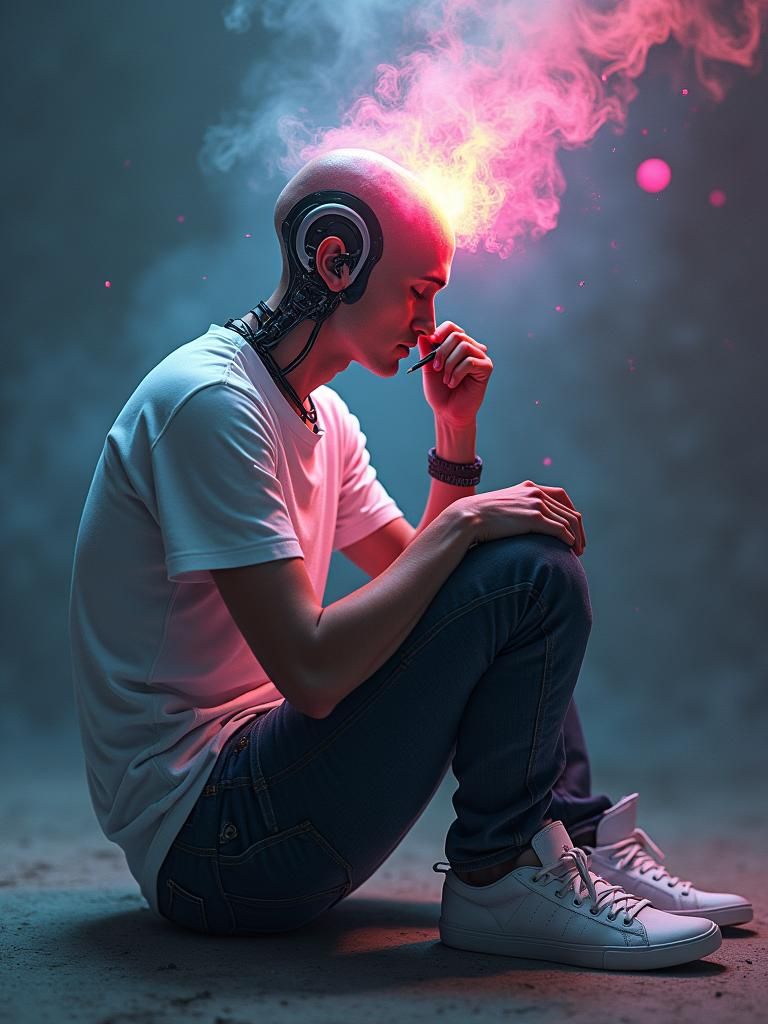 Cyborg Contemplation: A Digital Matte Painting