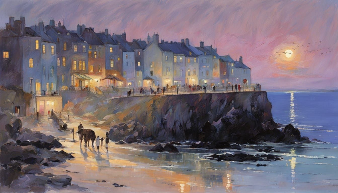 Summer Nights by the Sea in Pastel Colors