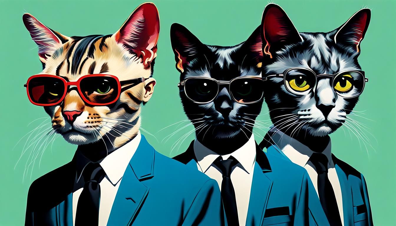 Kraftwerk as Punk Cats Portrait