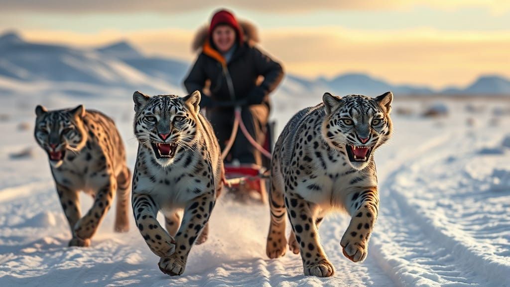Snow Leopards Run Free in Arctic Wilderness