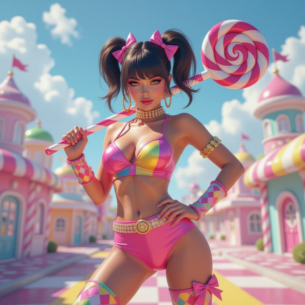 Candy Villain with Lollipop Axe in Candyland