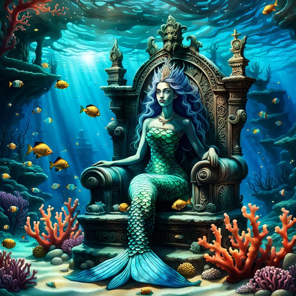 in the depths of the ocean