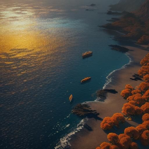 Otter Sleeping in Ocean with Sunbeams: Fantasy Art