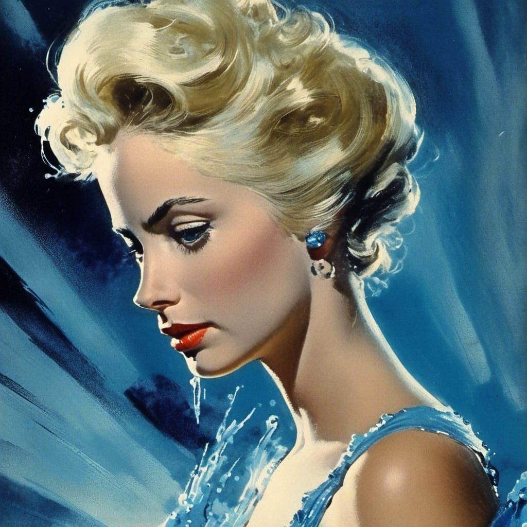 Liquid Crystal Dress: Frazetta-Style Fantasy Art