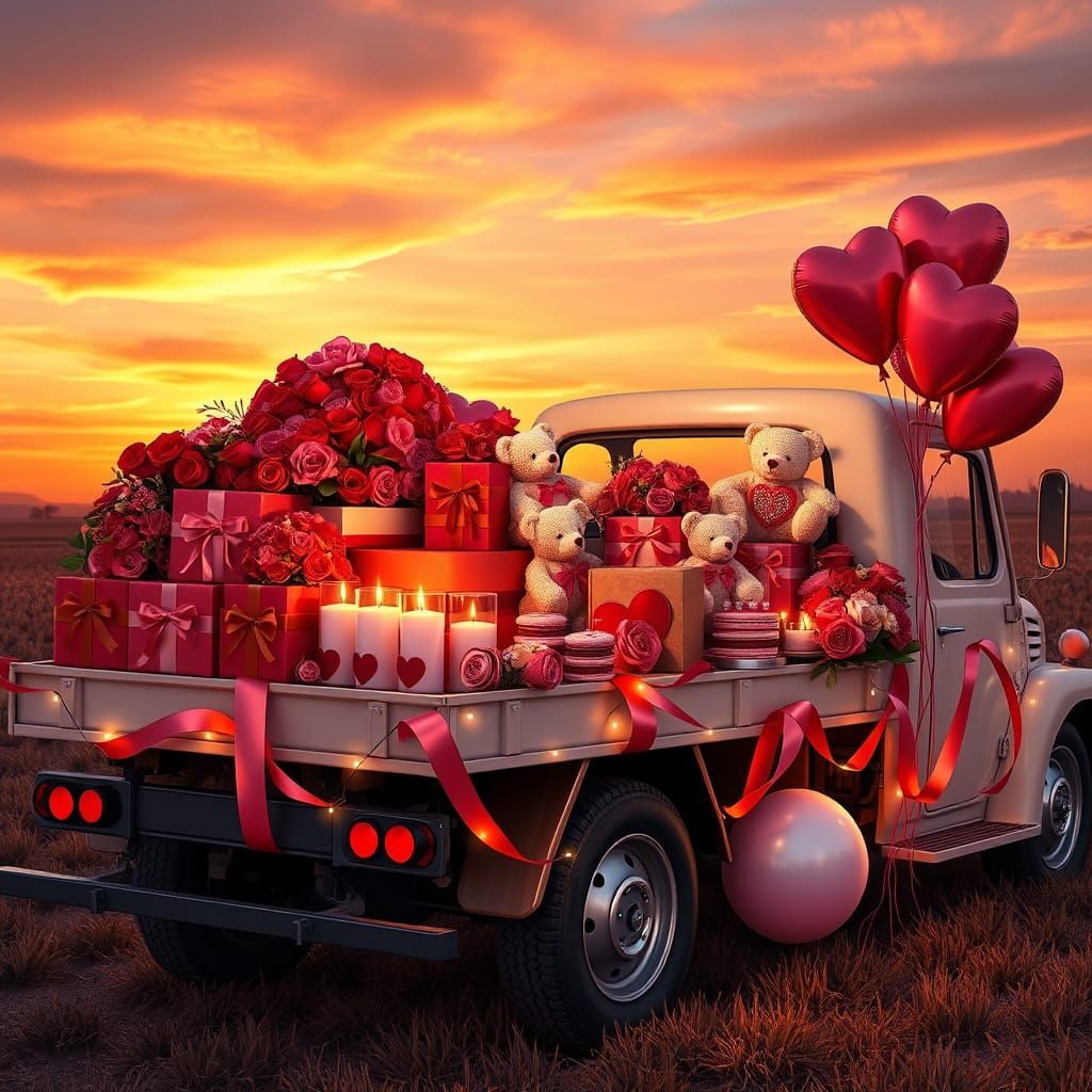 Stunning Valentine's Day Truck Overflows with Love and Sweet...