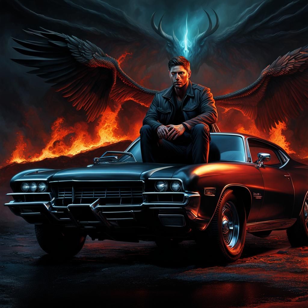 Hunter in Hell: Hyperrealistic Dark Fantasy Portrait