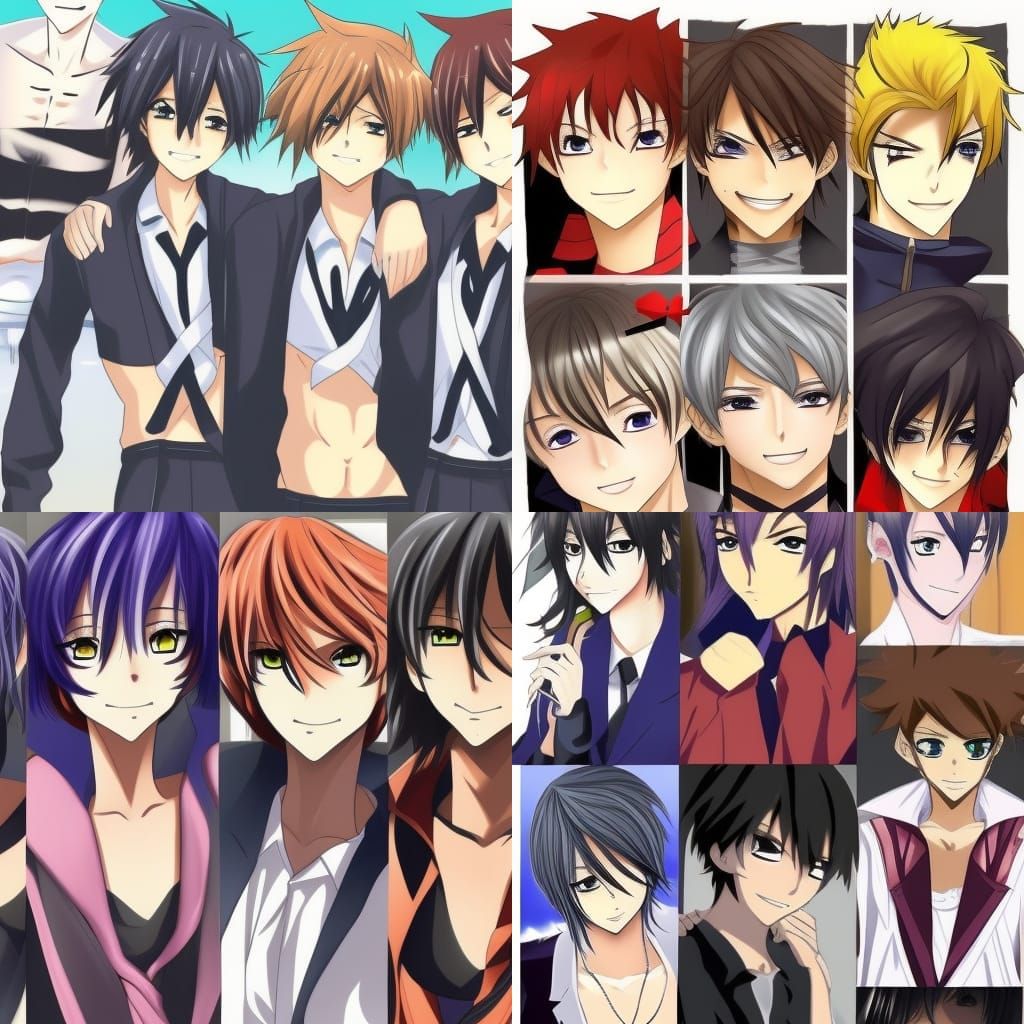 Attractive Anime-Style Male Characters