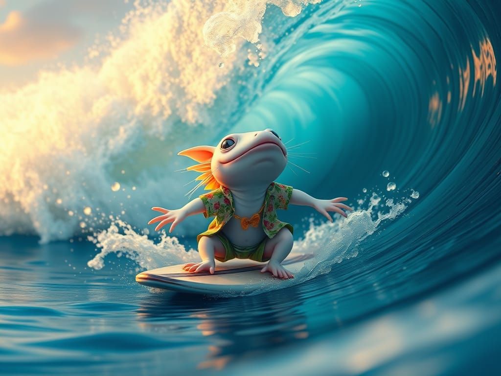 Wild Axolotl surfer