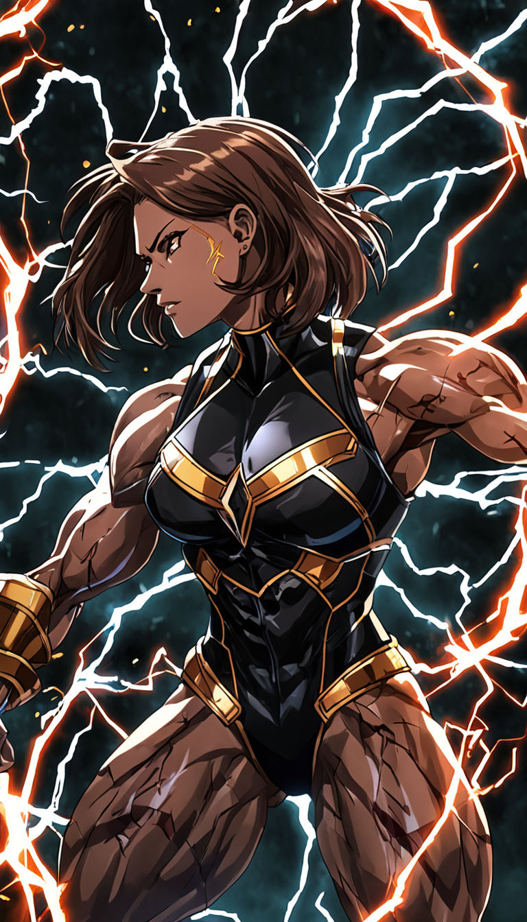 Surreal Cyberpunk Bioroid Female Bodybuilder with Psychic Po...