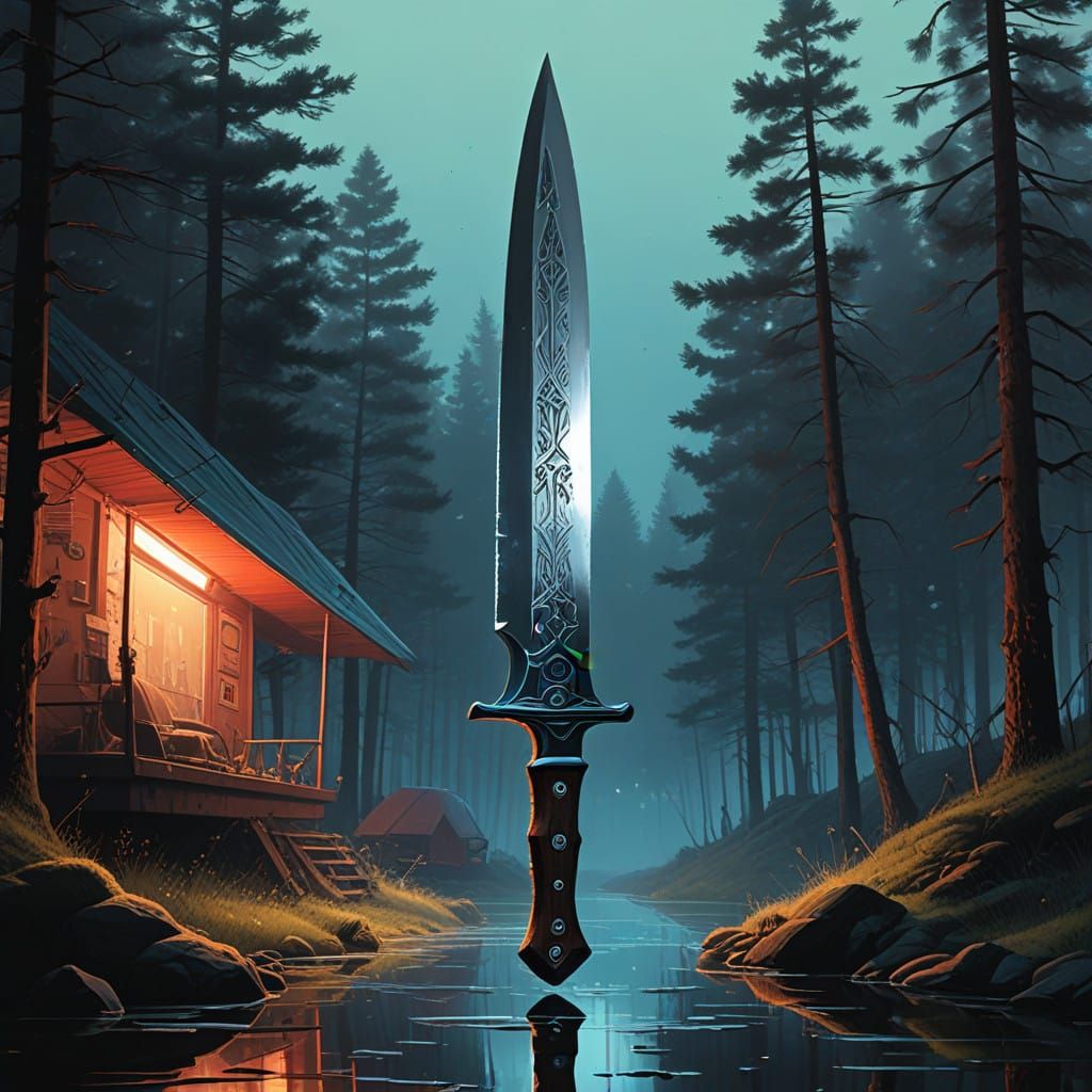 Luxurious Knives Shine Under Moonlight