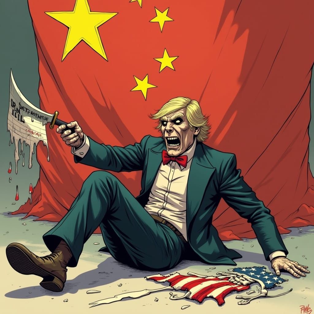 Republicans' Fear of China Exposed in Darkly Comedic Cartoon