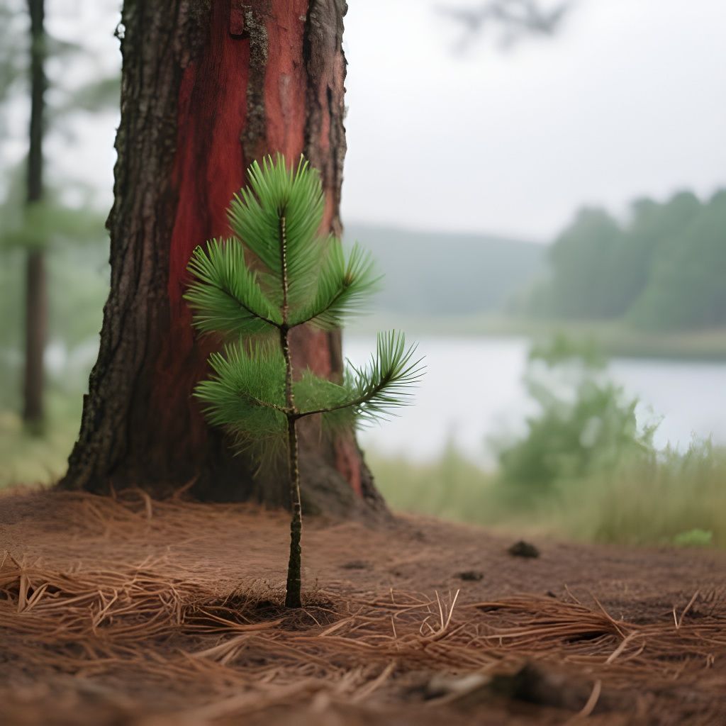 Vibrant Green Sapling in Serene Nature Photography