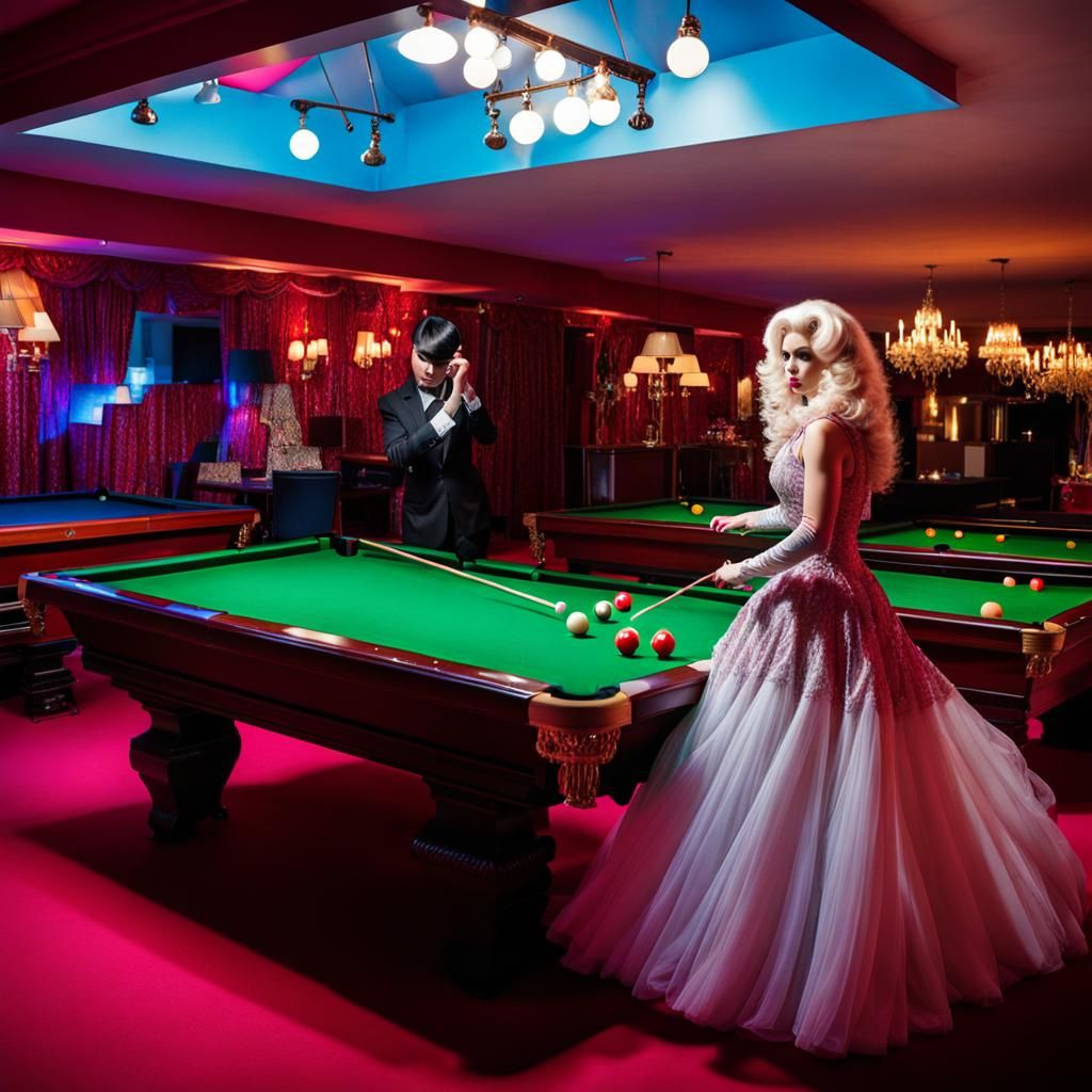 Drag Queens Play Snooker in Chiffon Wonderland
