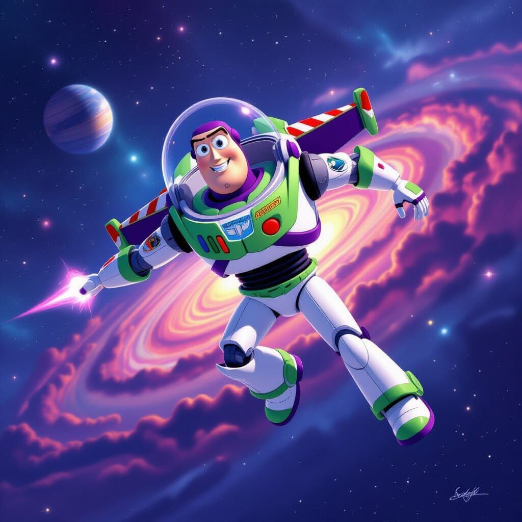 Buzz Lightyear Soars Through Space, Protecting the Galaxy