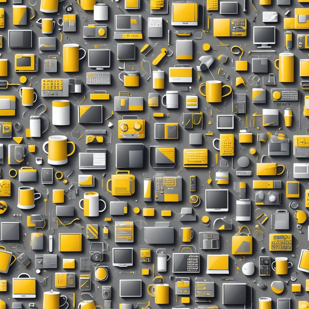 Yellow and Grey Geometric Reflections on Urban Essentials