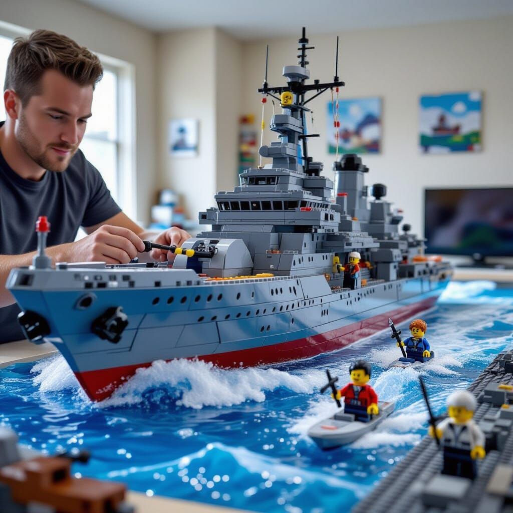 Lego Master Builds Epic Sea Battleship