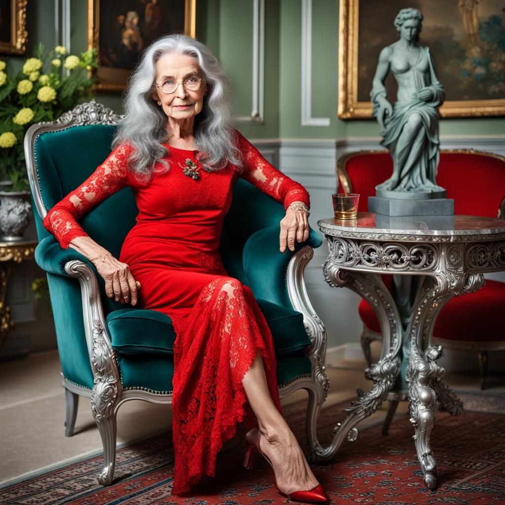 Elegant 70-Year-Old Woman in Luxurious Setting