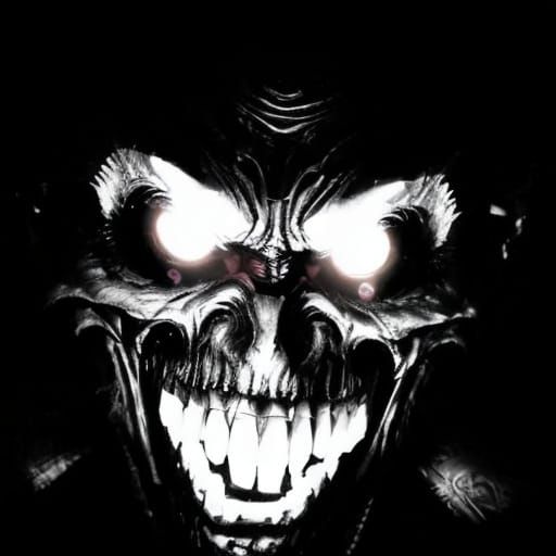 Dark Fantasy Demon King in Hellish Crimson Haze